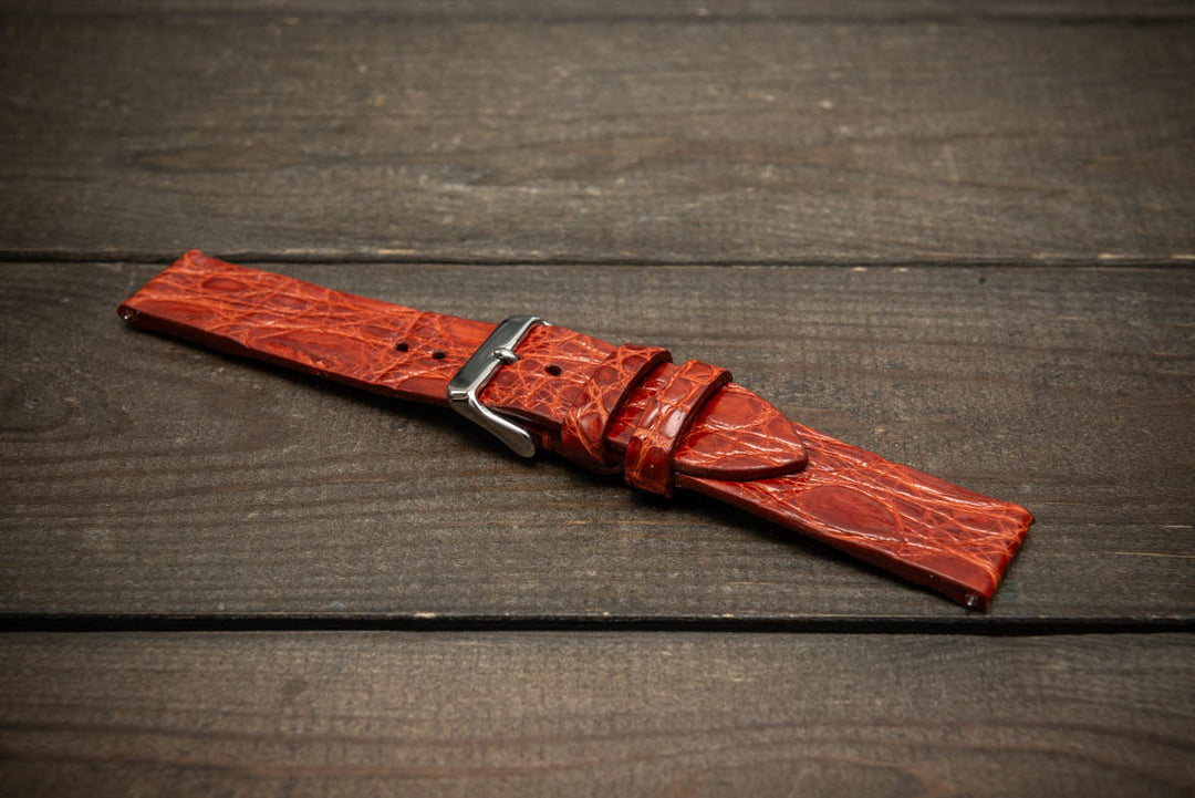 Rust Ember – Handmade Alligator Leather Watch Strap
