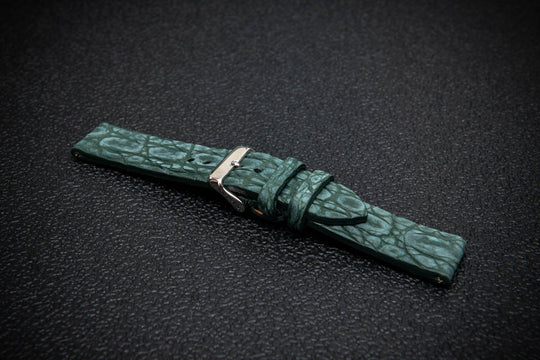 Emerald Tide Alligator Leather Watch Strap – Handmade in Finland, Limited Edition