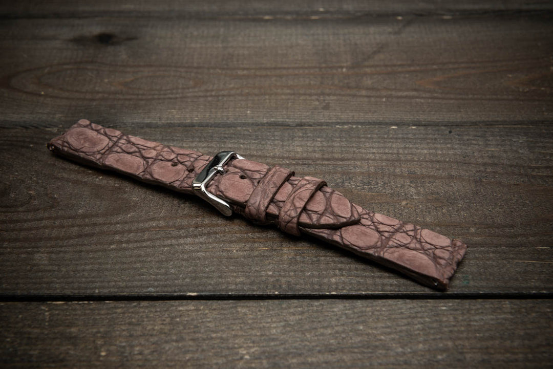 Mauve Ash Alligator Leather Watch Strap – Handmade in Finland, Limited Edition