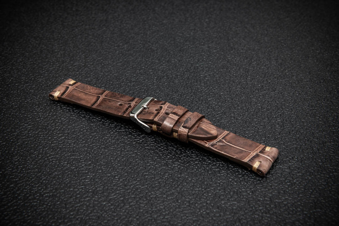Vintage Chestnut Artisan Alligator Watch Strap – Limited Edition
