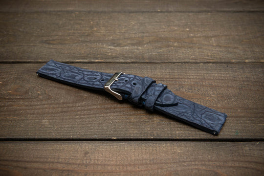 Midnight Blue Alligator Leather Watch Strap – Handmade in Finland, Limited Edition