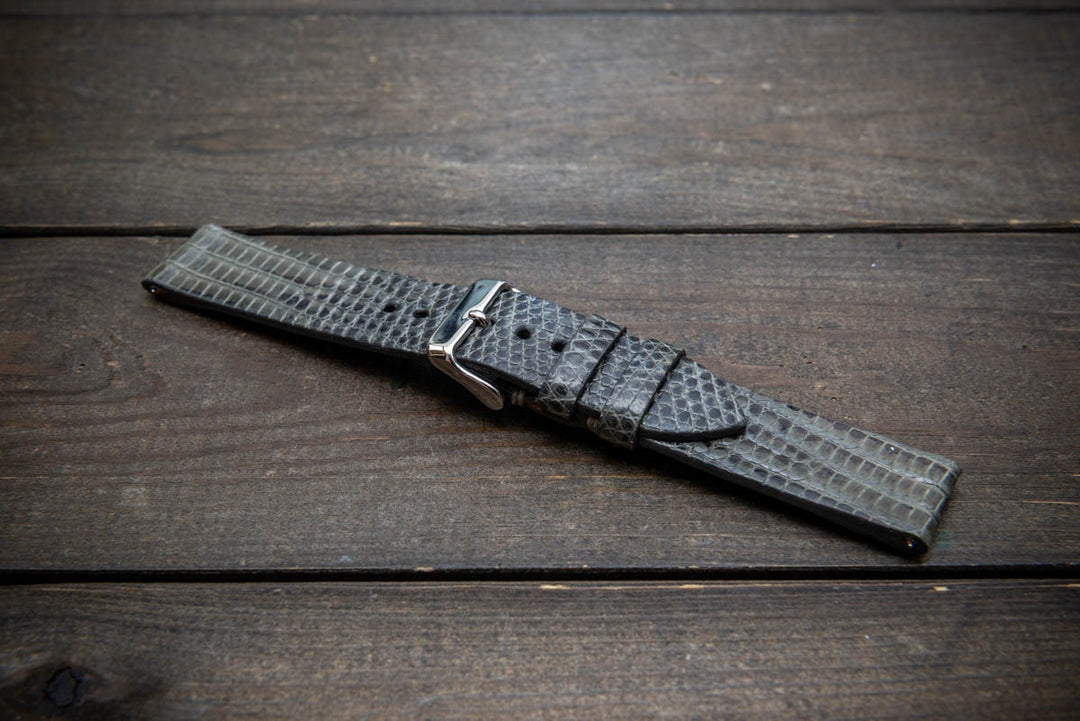 Slate Scale – Handmade Lizard Leather Watch Strap
