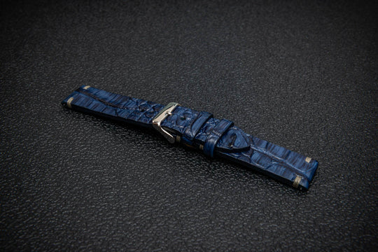 Sapphire Night Artisan Alligator Leather Watch Strap – Handmade in Finland, Limited Edition