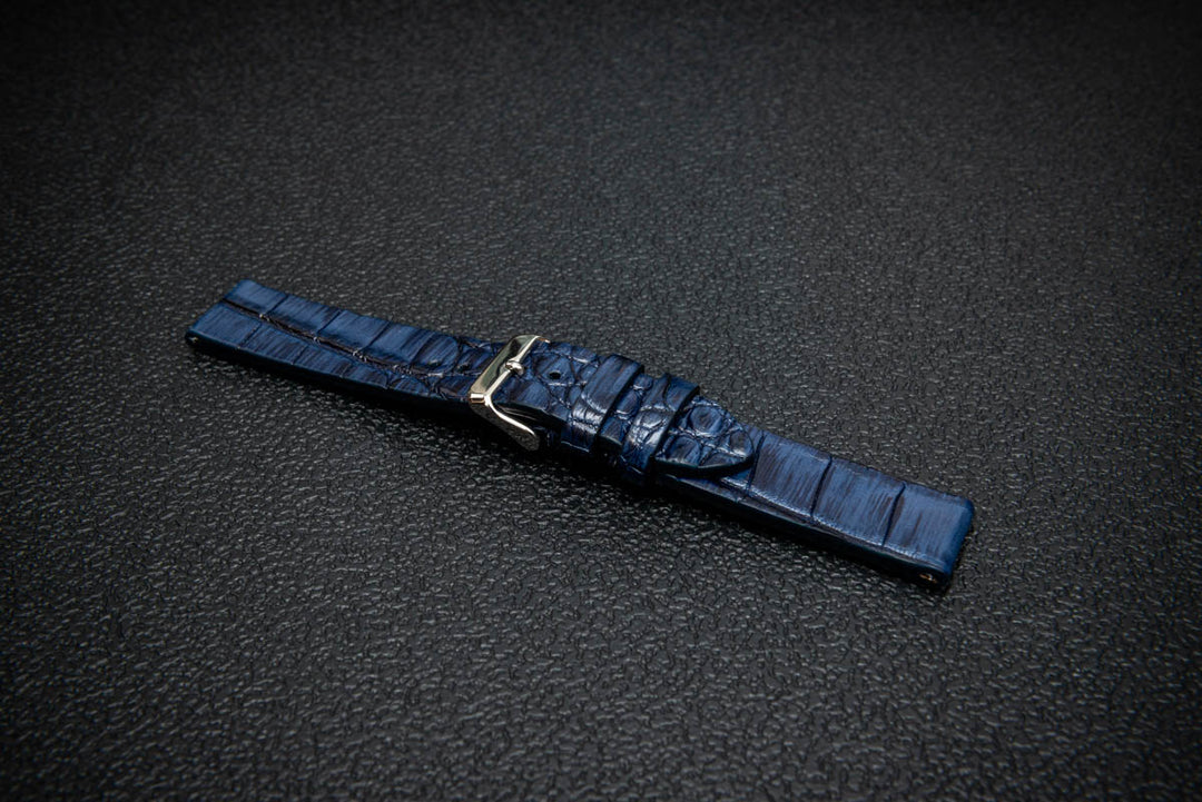 Sapphire Night Alligator Leather Watch Strap – Handmade in Finland, Limited Edition