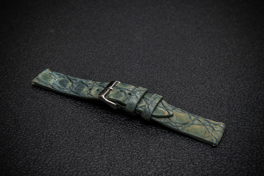 Verdant Patina Alligator Leather Watch Strap – Handmade in Finland, Limited Edition