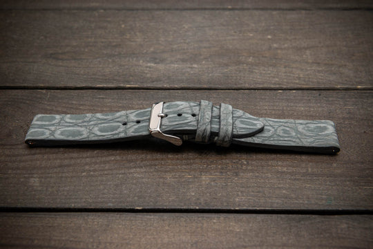 Steel Mist – Handmade Alligator Leather Watch Strap
