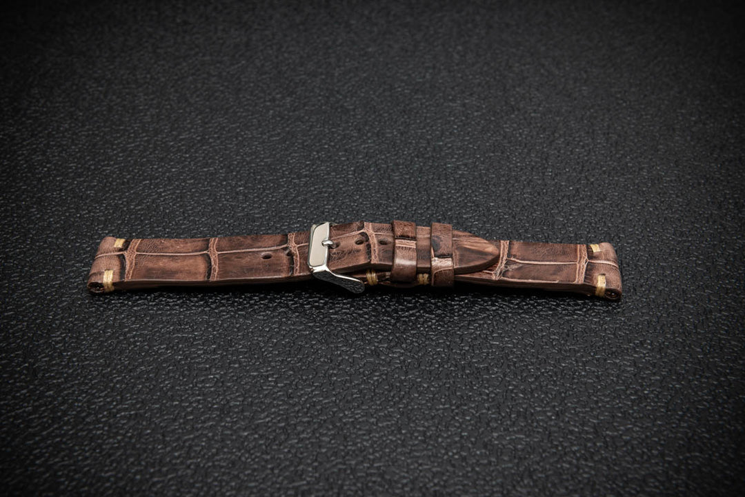 Vintage Chestnut Artisan Alligator Watch Strap – Limited Edition

