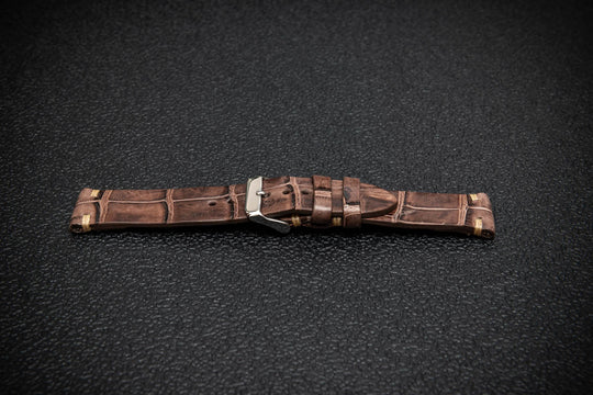 Vintage Chestnut Artisan Alligator Watch Strap – Limited Edition
