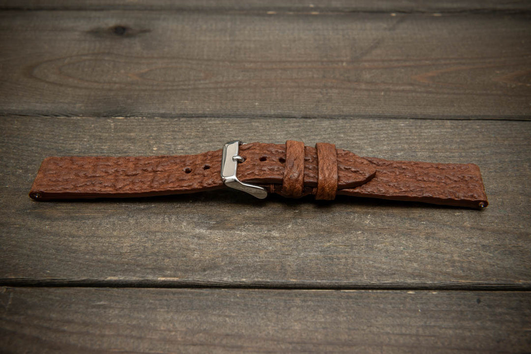 Copper Reef – Handmade Shark Leather Watch Strap
