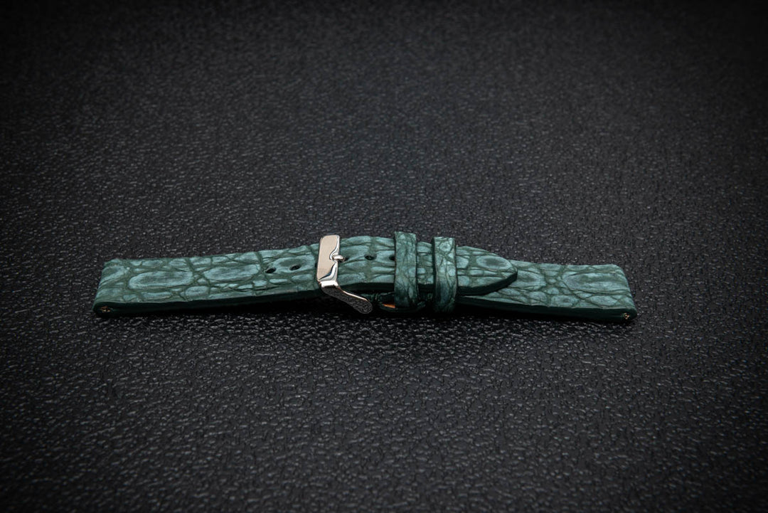 Emerald Tide Alligator Leather Watch Strap – Handmade in Finland, Limited Edition