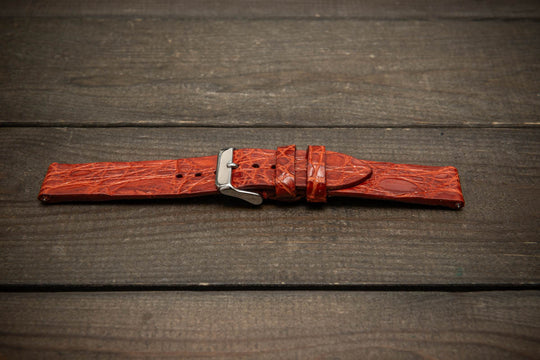Rust Ember – Handmade Alligator Leather Watch Strap

