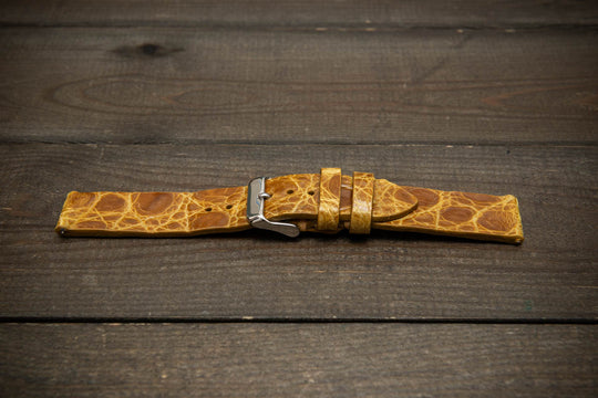 Amber Glow Alligator Leather Watch Strap – Handmade in Finland, Limited Edition