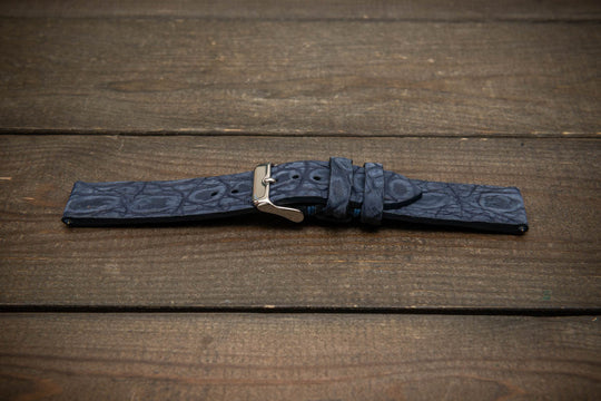 Midnight Blue Alligator Leather Watch Strap – Handmade in Finland, Limited Edition