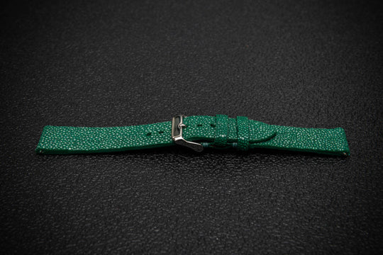 Emerald Green Stingray Leather Watch Strap – Handmade in Finland
