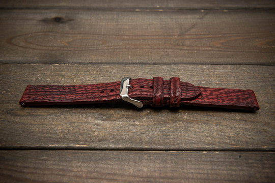 Garnet Reef – Handmade Shark Leather Watch Strap
