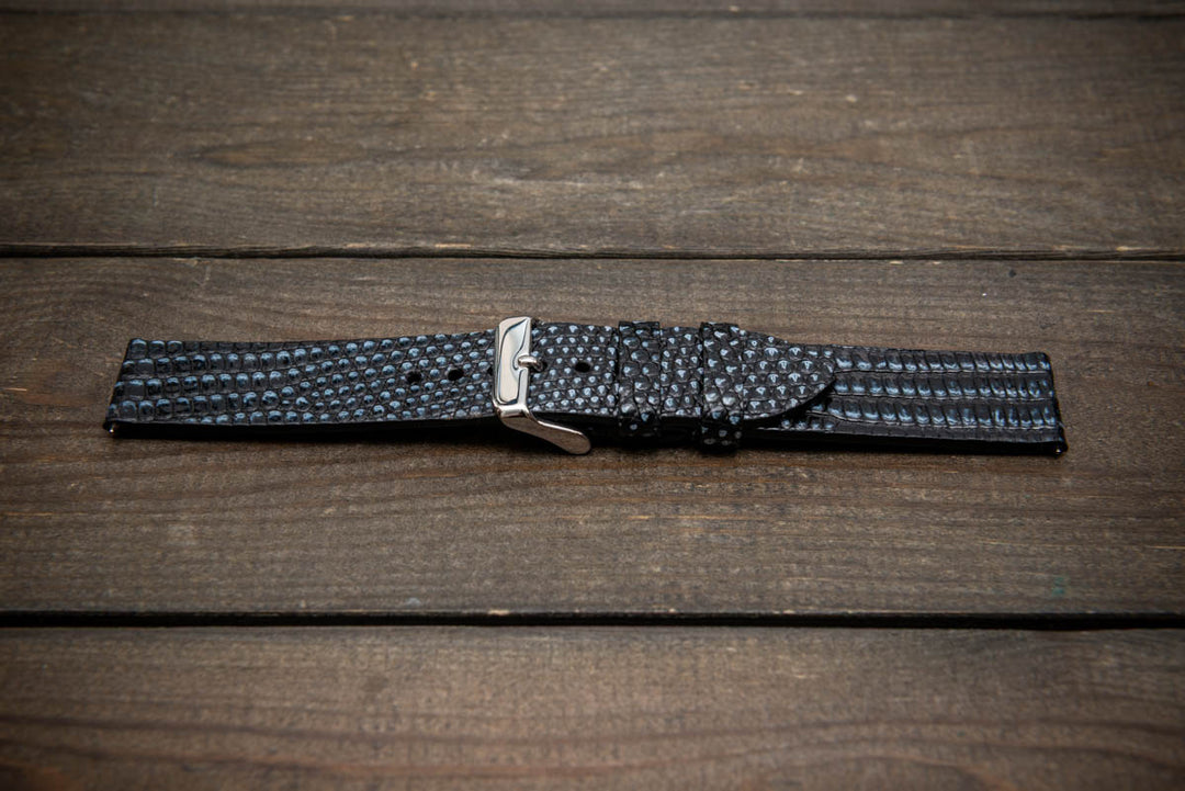 Carbon Glaze – Handmade Lizard Leather Watch Strap