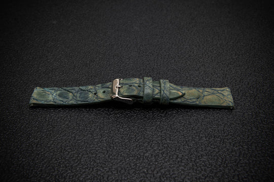 Verdant Patina Alligator Leather Watch Strap – Handmade in Finland, Limited Edition
