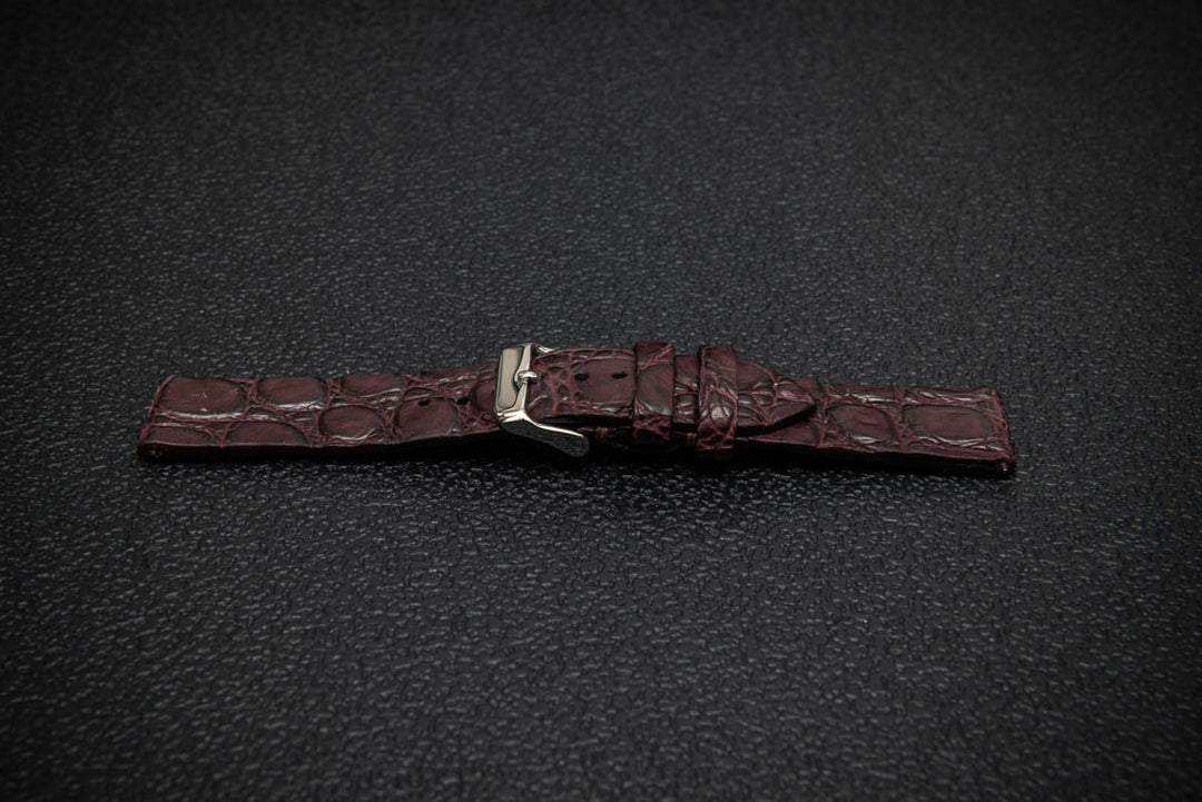 Bordeaux Alligator Leather Watch Strap – Handmade in Finland, Limited Edition