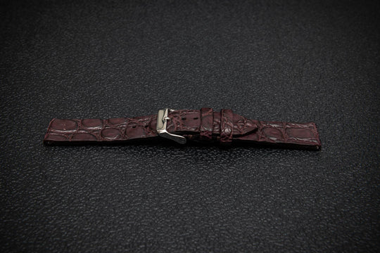 Bordeaux Alligator Leather Watch Strap – Handmade in Finland, Limited Edition