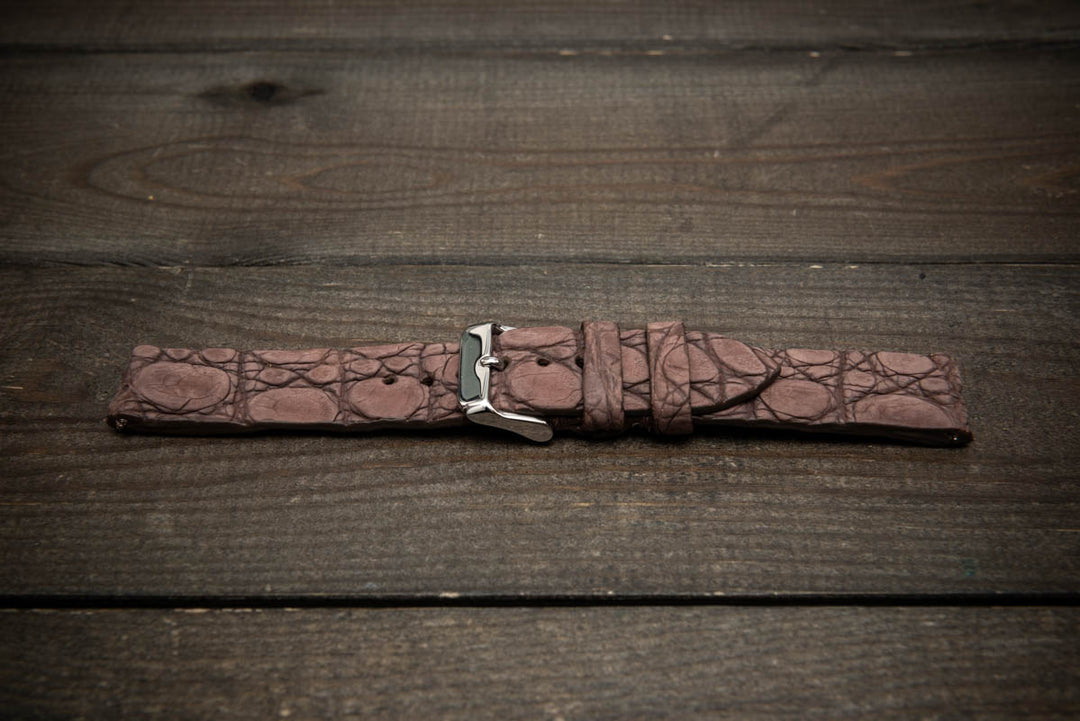 Mauve Ash Alligator Leather Watch Strap – Handmade in Finland, Limited Edition