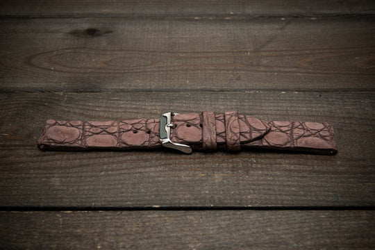 Mauve Ash Alligator Leather Watch Strap – Handmade in Finland, Limited Edition