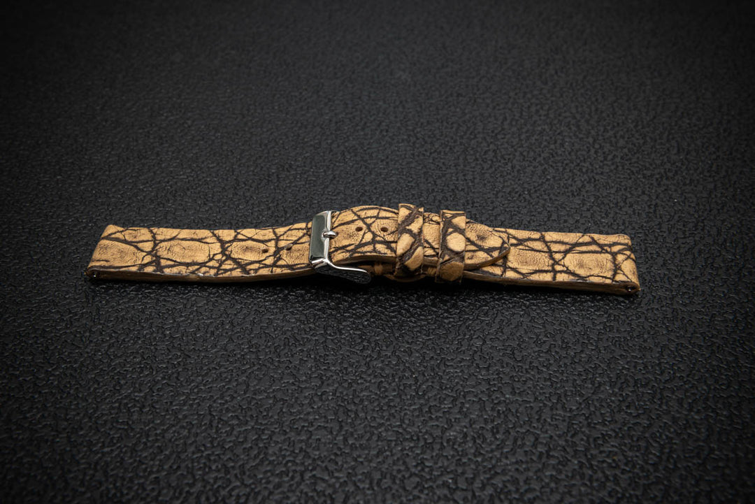 Golden Dusk Alligator Leather Watch Strap – Handmade in Finland, Limited Edition