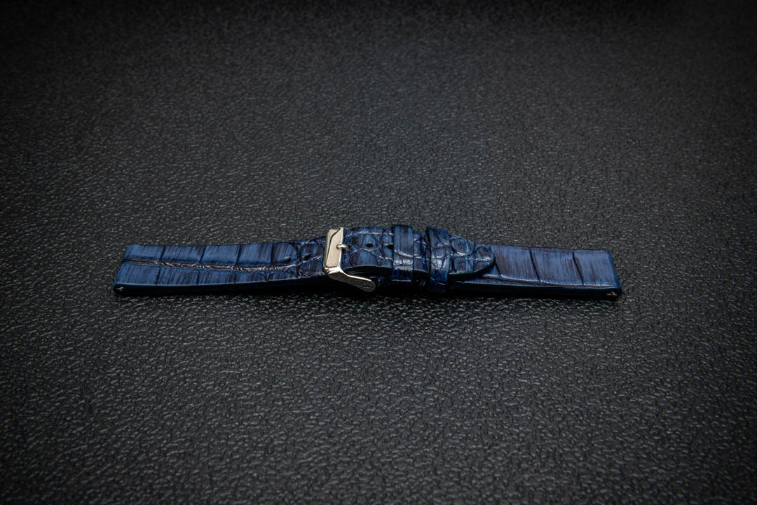 Sapphire Night Alligator Leather Watch Strap – Handmade in Finland, Limited Edition