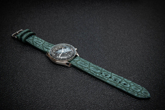 Emerald Tide Alligator Leather Watch Strap – Handmade in Finland, Limited Edition