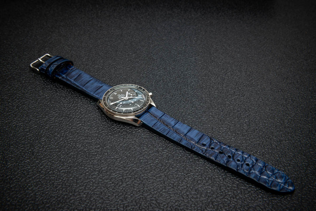 Sapphire Night Alligator Leather Watch Strap – Handmade in Finland, Limited Edition