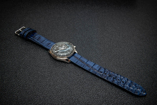 Sapphire Night Alligator Leather Watch Strap – Handmade in Finland, Limited Edition