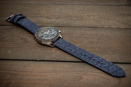 Midnight Blue Alligator Leather Watch Strap – Handmade in Finland, Limited Edition