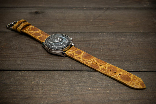 Amber Glow Alligator Leather Watch Strap – Handmade in Finland, Limited Edition