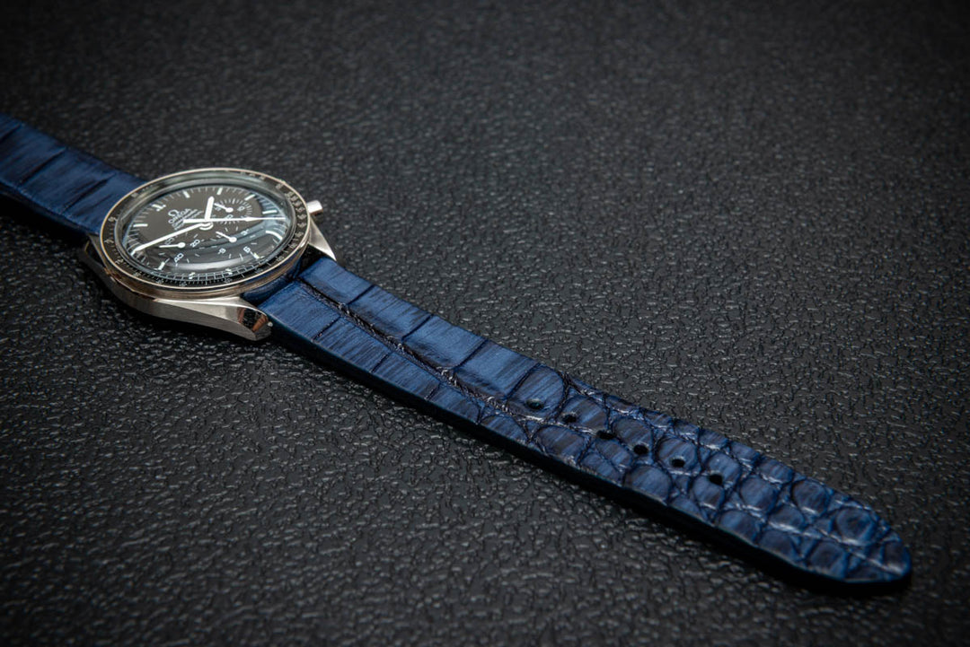 Sapphire Night Alligator Leather Watch Strap – Handmade in Finland, Limited Edition