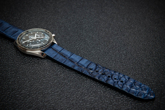 Sapphire Night Alligator Leather Watch Strap – Handmade in Finland, Limited Edition