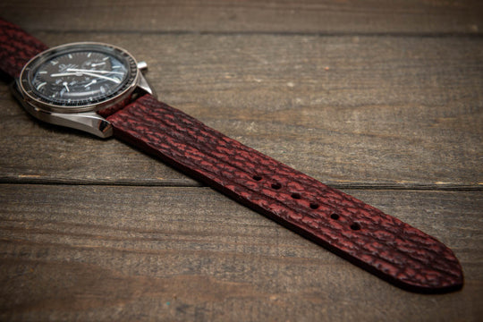 Garnet Reef – Handmade Shark Leather Watch Strap
