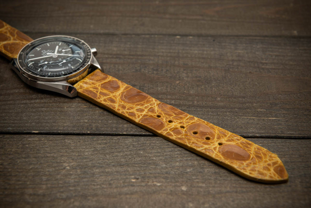 Amber Glow Alligator Leather Watch Strap – Handmade in Finland, Limited Edition