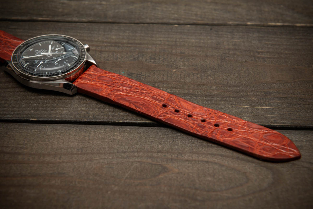 Rust Ember – Handmade Alligator Leather Watch Strap
