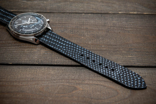 Carbon Glaze – Handmade Lizard Leather Watch Strap