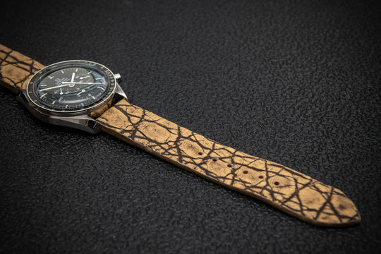 Golden Dusk Alligator Leather Watch Strap – Handmade in Finland, Limited Edition