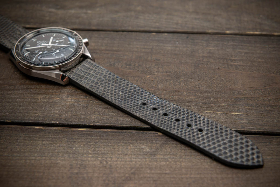 Storm Grey – Handmade Lizard Leather Watch Strap

