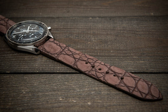 Mauve Ash Alligator Leather Watch Strap – Handmade in Finland, Limited Edition