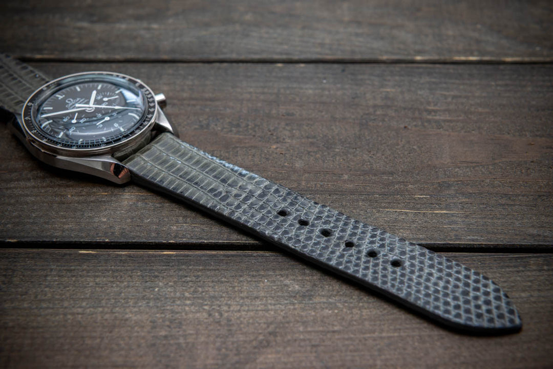 Slate Scale – Handmade Lizard Leather Watch Strap
