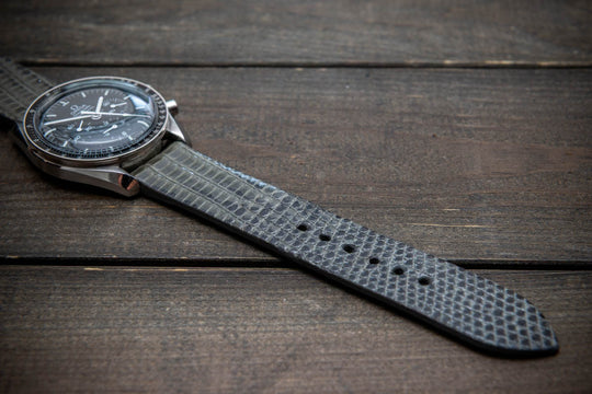 Slate Scale – Handmade Lizard Leather Watch Strap
