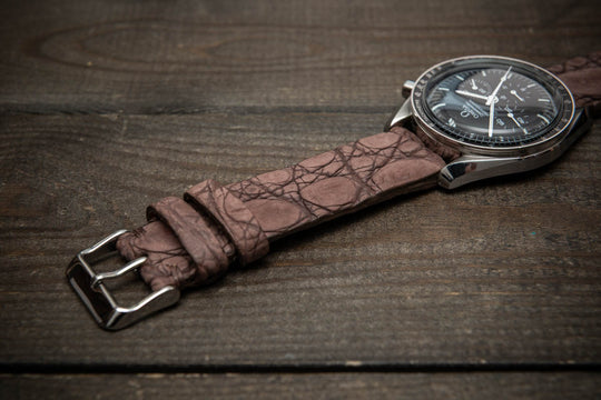 Mauve Ash Alligator Leather Watch Strap – Handmade in Finland, Limited Edition