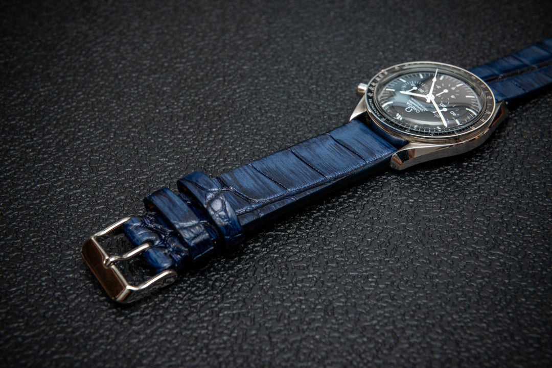 Sapphire Night Alligator Leather Watch Strap – Handmade in Finland, Limited Edition