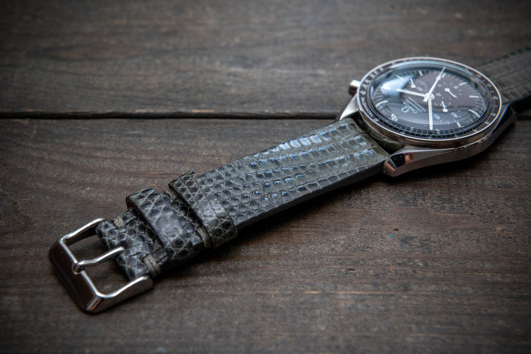 Slate Scale – Handmade Lizard Leather Watch Strap
