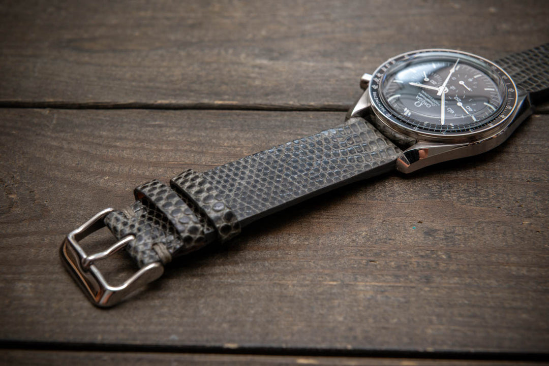 Storm Grey – Handmade Lizard Leather Watch Strap
