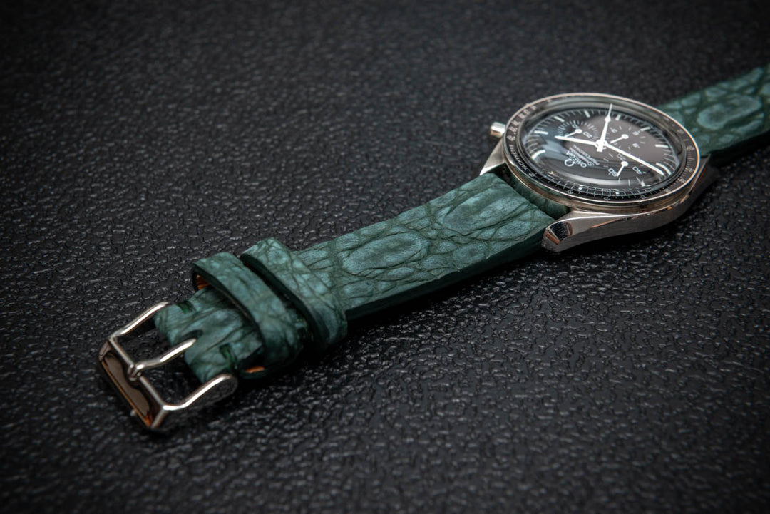 Emerald Tide Alligator Leather Watch Strap – Handmade in Finland, Limited Edition