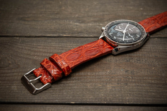Rust Ember – Handmade Alligator Leather Watch Strap

