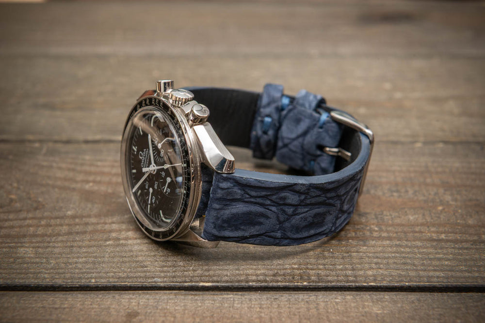 Midnight Blue Alligator Leather Watch Strap – Handmade in Finland, Limited Edition